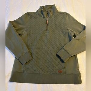 L.L. Bean Women’s 1/4 zip Quilted Pullover Medium Olive Green